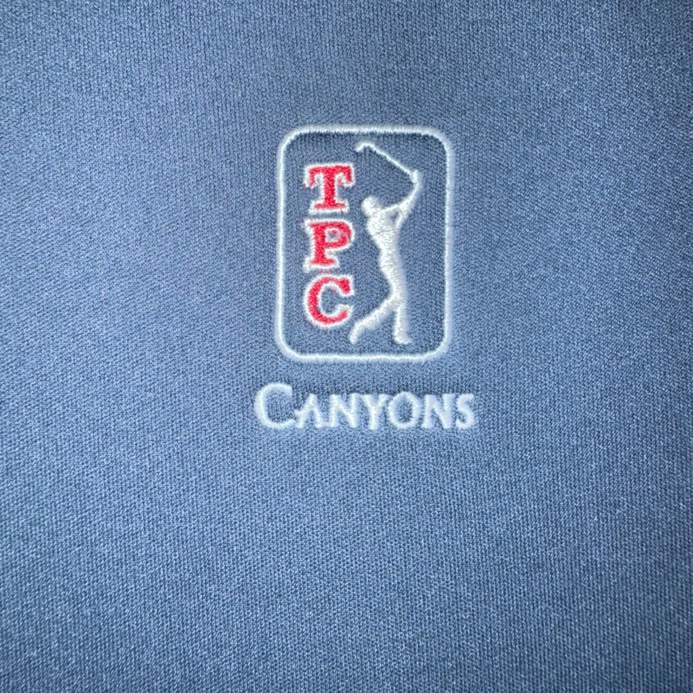 Mens Medium Under Armour Pullover Blue Excellent TPC Canyons Golf Quarter Zip - Picture 3 of 8